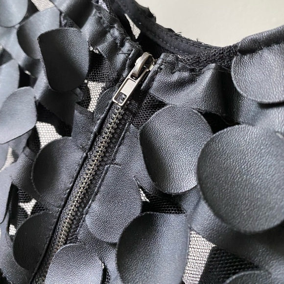 LF Stores Black Faux Leather Mini Dress Sz 6 - Picture 2 of 5